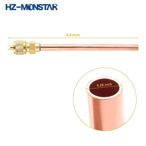 HZ-MONSTAR piercing valve kit; copper refrigerator service valve with 4.6 inch tube and brass fitting