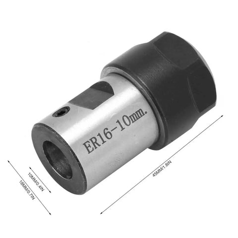 ER16 Collet Block Chuck Holder For CNC Milling Machines, Heavy Duty Pro Grade 10mm Tool Bar, cylindrical design, black clamp end