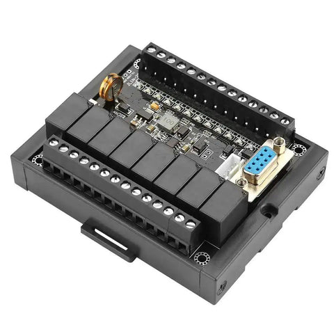 FX1N-20MR PLC Controller Module With Relay Output And Delay Logic, Industrial Control Board, top view of rugged automation module