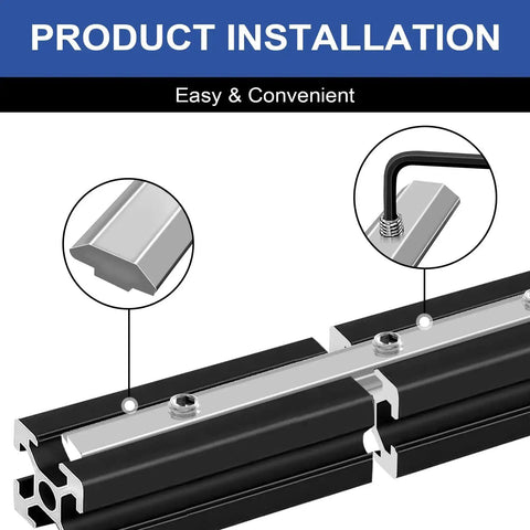 Installation of 12 Pack 2020 Aluminum Extrusion Corner Brackets and Straight Connectors Kit with T Slot Screws for 8020 Frames