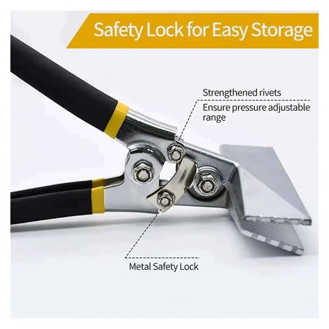 Heavy Duty Sheet Metal Bending Pliers Pro Grade Manual Seam Pliers With 80 mm Wide Straight Jaws, Metal Safety Lock Detail
