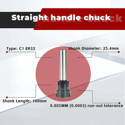Pro Grade C1 ER32 Straight Shank 100mm Collet Chuck Holder For CNC Lathe And Milling 25.4mm Shank DIN6499B Runout 0.005mm
