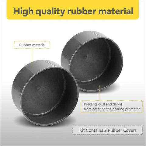 Gray 2 Pack Trailer Dust Covers 1.98 in Rubber Wheel Protectors for Cars Trailers Trucks RVs Universal Replacement Seal