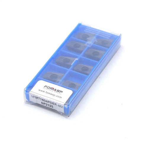 CNC Milling Carbide Inserts For Steel TiAIN PVD Coated APMT1604PDER M2 Set Of 10 For Lathe And Milling Tools by FomaSP in blue case