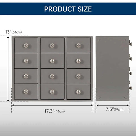 Heavy Duty 12 Drawer Metal Parts Cabinet For Workshop Garage And Office With Corrosion Resistant Galvannealed Steel