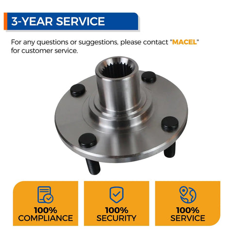 Front Wheel Hub And Bearing Assembly For Ford Focus 2000 To 2011 4 Lug Pattern Direct Replacement Easy Install OEM Grade Quality