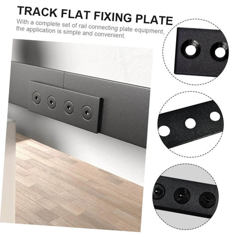 Durable Track Bracket Connector for Barn Door Track No Fuss Easy Install Flat Mending Repair Plate Carbon Steel Joint Plate