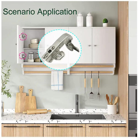 Installed Two Pack 90 Degree Corner Cabinet Hinges Soft Close for Kitchen Cabinets With Blind Angle Design Ideal For Doors