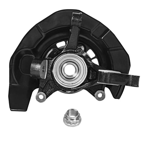 Front view of FWD Front Steering Knuckles And Wheel Hub Bearings Replacement Kit For 2004 2005 2006 2007 Toyota Highlander 2pc Set