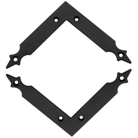 Four Piece L Shaped Corner Brackets Set In Black Carbon Steel For Sliding Barn Doors And Farmhouse Decor Ideal For Garages