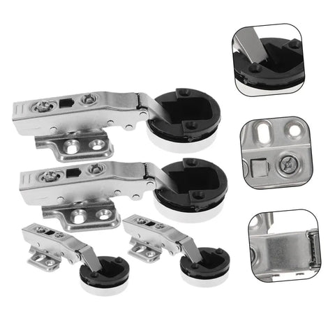 Frameless Glass Door Hinges With Damping For Soft Close Silent Cabinet Hinges 4 Pack For Display Cabinets Kitchen Bathroom Office