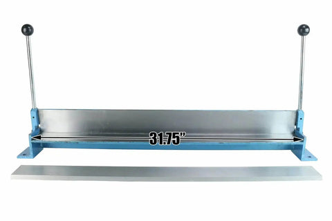 Front view of 30 Inch Heavy Duty Sheet Metal Hand Brake Bender for Bench Top Bending, showing 31.75-inch measurement markings.