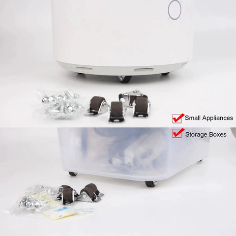 Mini Fixed Caster Wheels Half Inch Low Profile Plate Non Swivel 8 Pack under small appliance and storage box