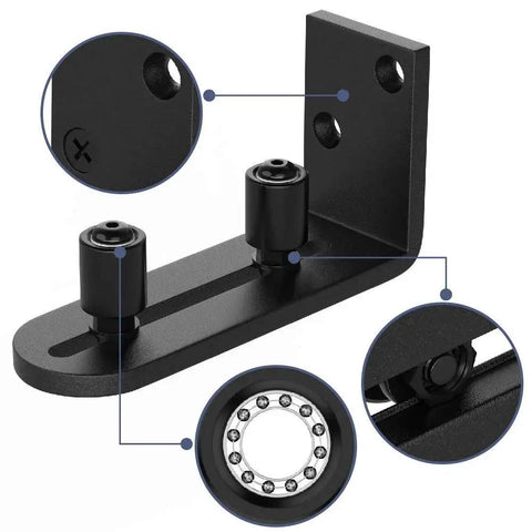Sliding Barn Door Floor Guides Adjustable Stay Roller Hardware Kit With Smooth Ball Bearings Flat Bottom Design