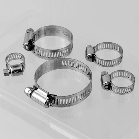 5 Piece Adjustable Pipe Clamp Set For Home Repairs And DIY Projects Heavy Duty Stainless Steel Hose Clamps Assortment