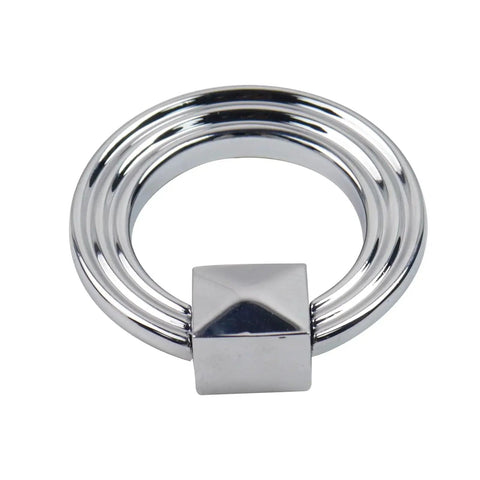Polished Silver Cabinet Ring Pulls 1.77 Inch Diameter Round Drop Handles For Cabinets And Drawers Pack Of 4 Zinc Alloy Rust Resistant