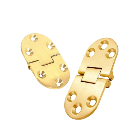 Two Pack Solid Brass Door Hinges With Concealed Flip Design For Tabletop And Furniture Includes Screws Durable Rust Resistant 80mm