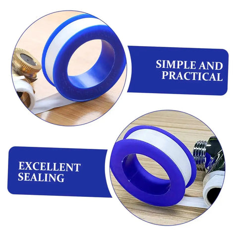 12 Rolls High Temp PTFE Sealing Tape For Water Leaks Faucets Shower Heads Garden Hoses Plumber Tape Leak Proof Thread Sealant