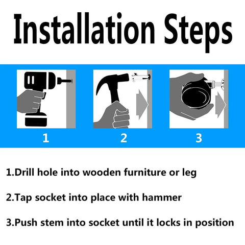 Installation steps for 2 Pack Locking Swivel Caster Replacement Wheels For Weber Gas Grill Stem Casters 2.5 Inch Twin Wheel Rubber