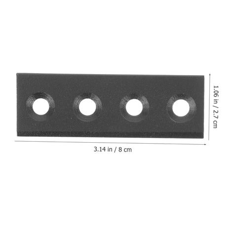 1 Set Barn Door Track Connector Kit For Sliding Barn Doors, Hardware Connecting Adapter, black meld plate with four holes.