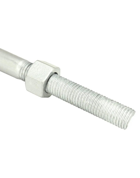 Close-up of Heavy Duty Galvanized Eye Bolts With Nuts 3/4 Inch By 12 Inch Forged Steel 2 Pack For Rigging And Lifting Straight Line Pulls Only