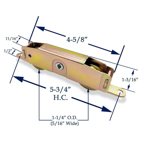 Sliding Patio Door Roller Assembly For One And One Quarter Inch Steel Ball Bearing With Side Adjustment Replacement Kit dimensions