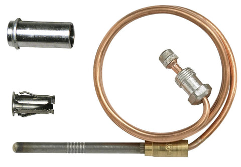 Resideo CQ100A1005 replacement thermocouple with 36-inch copper sensor tube, brass fitting, and mounting hardware.