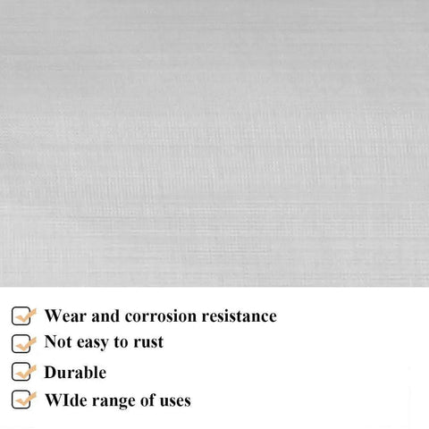 Close-up of Premium 304 Stainless Steel Woven Wire Mesh Filter Screen 200 Mesh for Filtration Cloth 12 by 40 Inches.