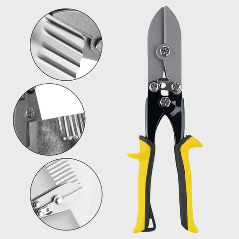5 Blade Hand Crimper Crimping Tool With Ergonomic Non Slip Grip For HVAC Duct And Gutter End Cap Projects Carbon Steel Construction