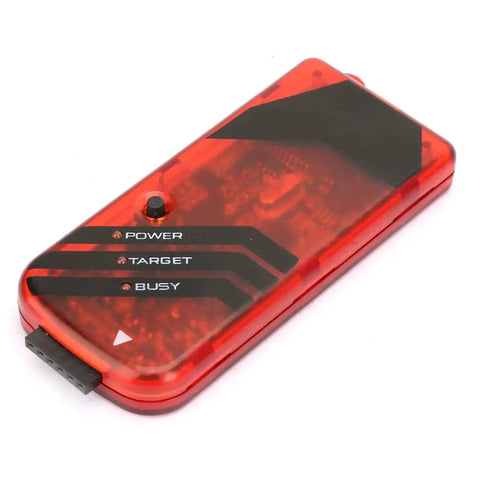 Red Budget Friendly Microcontroller Programmer Debugger And Emulator For Beginners with LEDs for offline batch programming