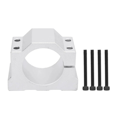 Front view of 45Mm Aluminum Spindle Clamp Motor Bracket For CNC Routers And Machines With Screws Includes One Clamp And Four Mounting Screws
