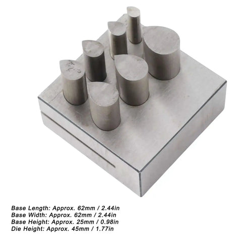 Disc Cutter Set For Jewelry Making With Seven Drop Shaped Dies Flat Bottom Punch Tool Pro Grade 45 Steel for Metal Crafts