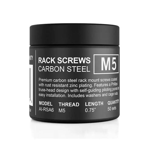 M5 Rack Screws With Nylon Washers And Cage Nuts 50 Piece Set For Server Racks Enclosures And Cabinets Heavy Duty Carbon Steel Hardware