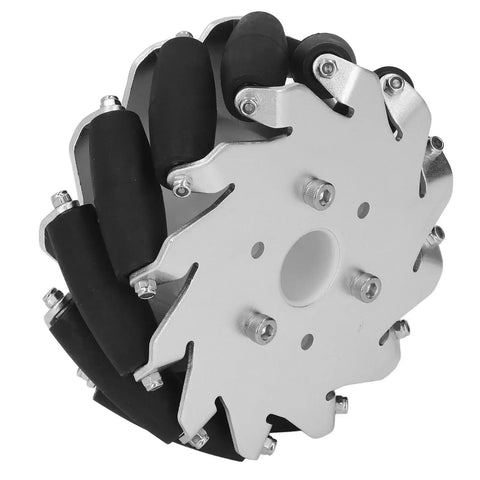 127mm Omni Directional Wheel Set For DIY Education Robot Car Kit, 45kg Load Capacity, Aluminum Alloy Chassis With 12 Rubber Rollers