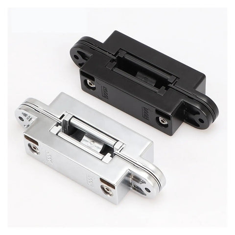Ultra Smooth Ball Bearing Door Hinge Set For Invisible Hidden Doors 180 Degree Hinge With Folding Capability Silver and Black