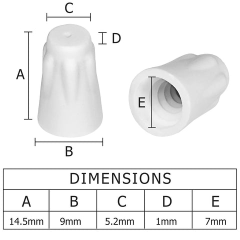 White ceramic wire connector cap for 18-8 AWG wires; small porcelain twist cap for high-temperature repairs