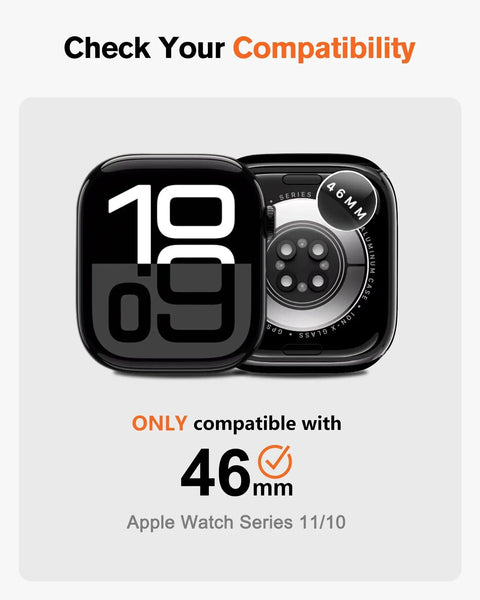 Rugged Metal Case Conversion Kit For 46mm Apple Watch Series 10 And 11 With Back Cover And Ultra Look Protective Bumper, compatibility check