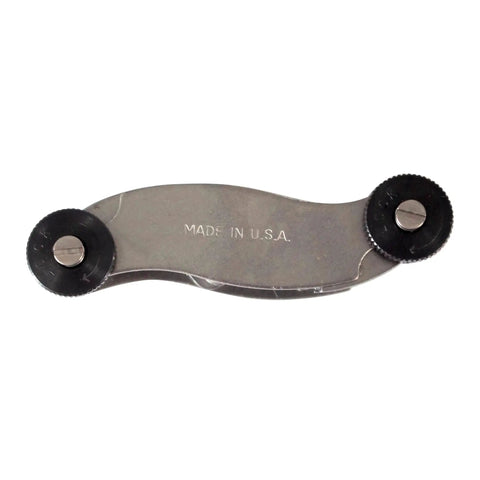 Pro Grade Screw Pitch Gauge For 4 To 42 TPI With 30 Leaves, English Thread Gage Tool In Hardened Steel, Made In USA By Unipec, closed view.