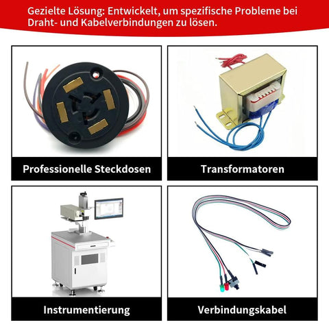 1-way ceramic terminal block, porcelain body, 2.5 mm inlet, 10A 250V with wires (front view)
Electrical transformer with metal enclosure and blue leads
Instrumentation device with mounted computer monitor in lab setup
Multi-color connection cables with assorted plug connectors