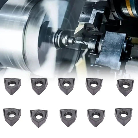 10Pcs Black Coated Carbide Turning Inserts For CNC Lathe And Milling Tools Indexable Cutting Inserts For Steel Wood And Metal Machining