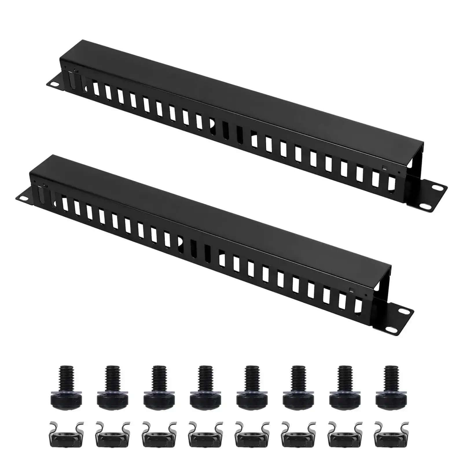 2 Pack 19 Inch 1U Server Rack Cable Management Kit Wit...