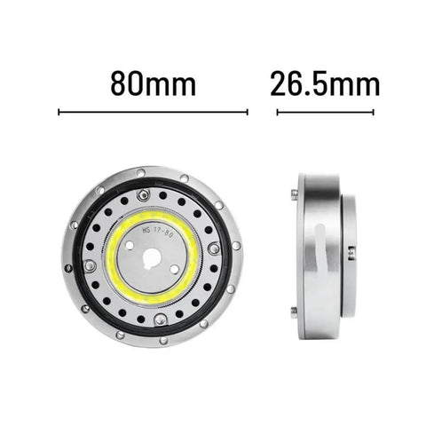 Strain Wave Gearbox High Torque for Robotic Arm Servo Motors with Speed Ratio 80 SHF-17-III style front and side view