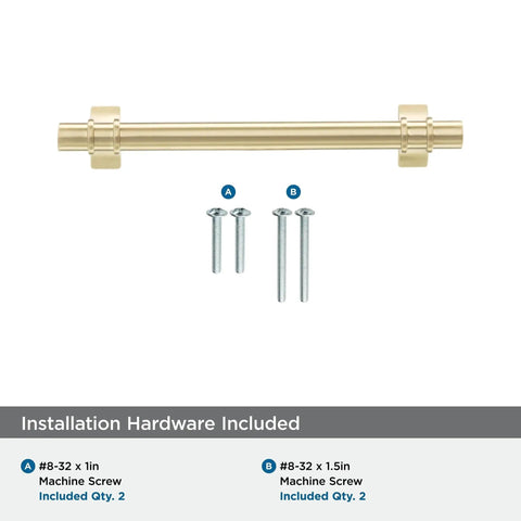 Davenport Champagne Bronze Cabinet Pull Six and a Half Inch Overall Length Five and One Sixteenth Inch Center to Center with screws