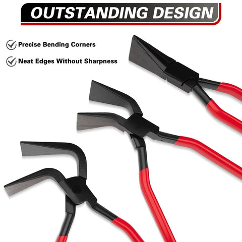 Pro Grade Hand Seamers Set For Sheet Metal Bending And Flattening With Three Pliers Heads Straight 45 Degree And 90 Degree