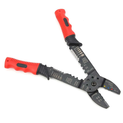 Multifunction Terminal Crimping Tool And Wire Stripper With High Carbon Steel Blades Ergonomic Grip