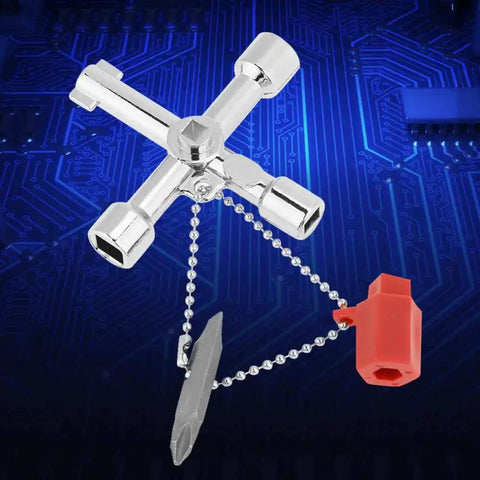 Ten Piece 5 In 1 Cross Key Set with heavy-duty zinc alloy build for control cabinets, electrical panels, and industrial use