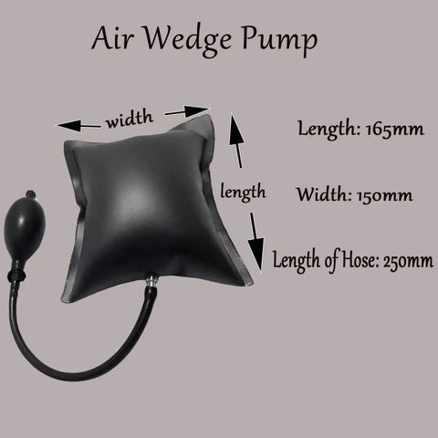 Air Wedge Pump Pro Grade For Cars And Home Projects, Adjustable Auto Leveling Shim Bag, 165mm x 150mm with 250mm hose