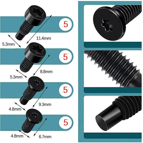 Doorbell Screws Replacement Kit With Four Types, 16 Or 20 Piece Set, T16 Short And Long, T5 Short And Long Security Screws displayed