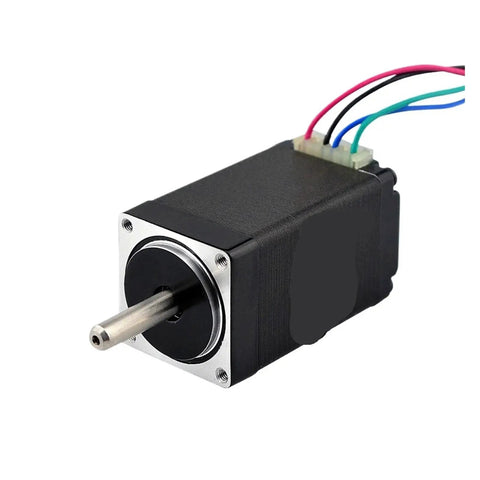 Dual Shaft Nema 11 Stepper Motor Bipolar 1.8 Degree 12 Ncm Torque 0.67 A for CNC machines and 3D printers, side view with wires visible