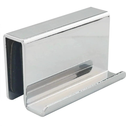 Glass Door Clip On Handles 4 Pack Stainless Steel Cabinet Pulls, 1.6 Inches Long, fits 5-6 mm glass, non-rusting, scratch resistant.